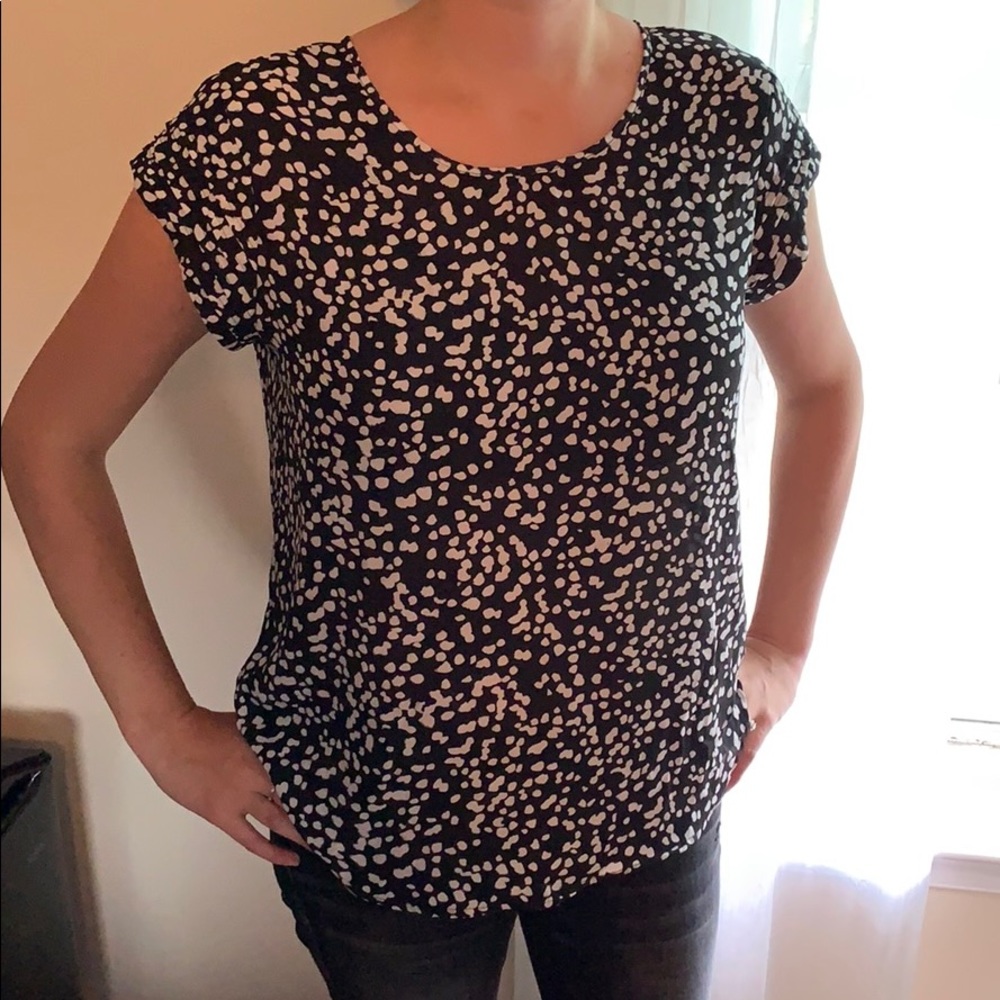 Black and White Blouse